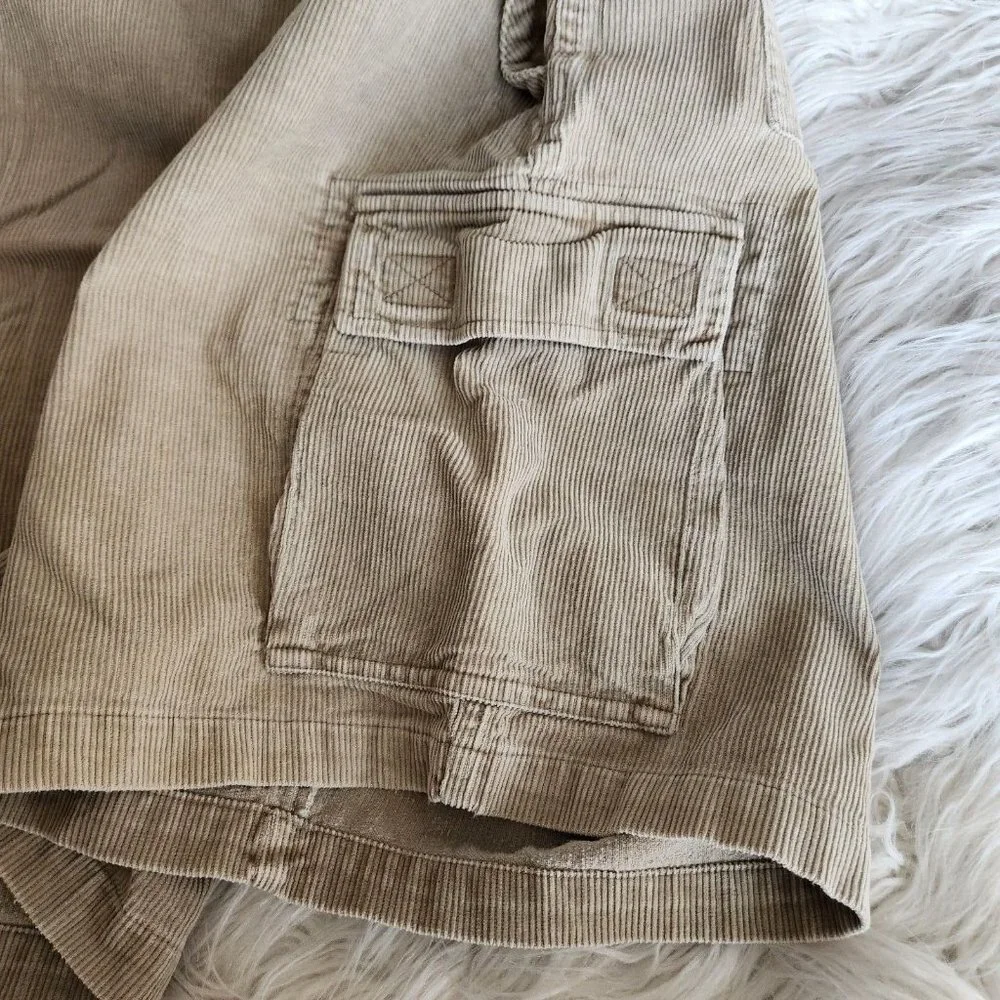 VTG NorthCrest Corduroy Carpenter Shorts‎ Size 36 Gray Made In USA Mom Hikers